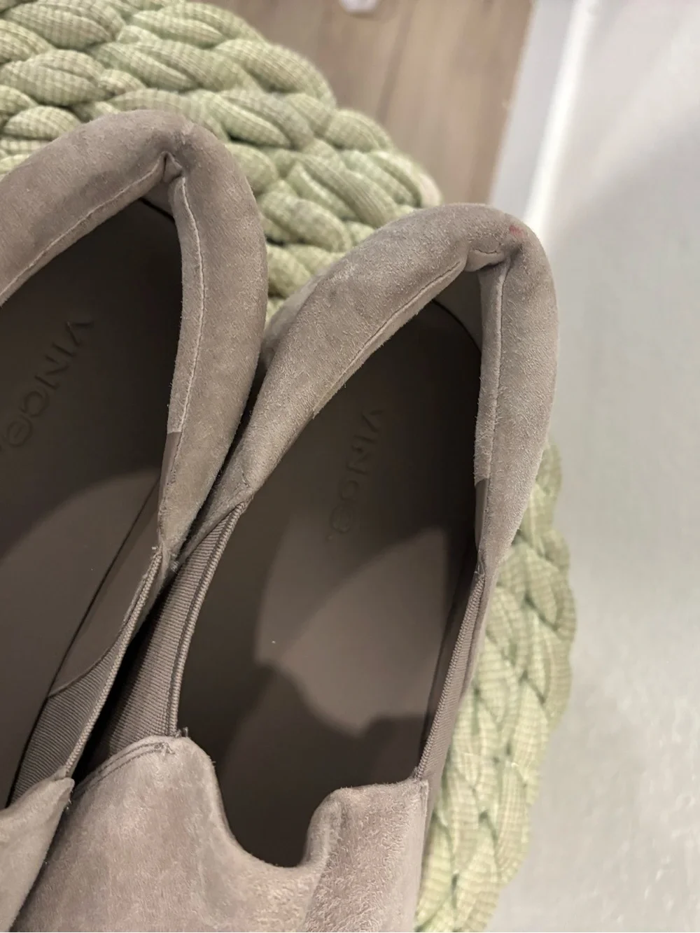 Vince Wilden Gray Suede Slip On Platform Espadrille Shoes